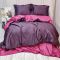 Постільна білизна ДУЕТ VIOLET FLOWER/BERRY Premium Сатин однотон MERISET - Сімейний на резинці