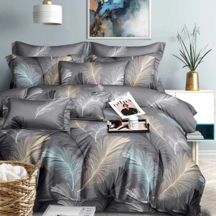 Постільна білизна Пір'ячко Сатин MERISET - Двоспальний на резинці