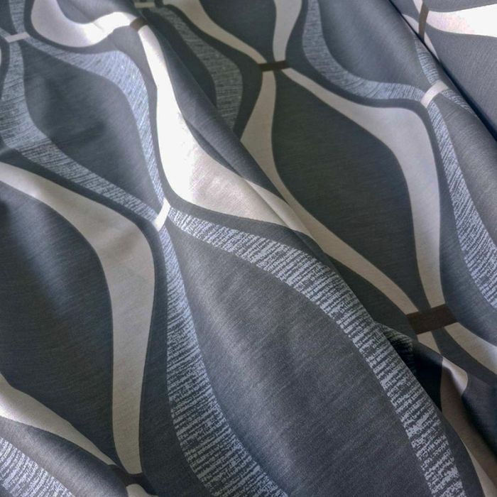 Постільна білизна Сіра хвиля Сатин MERISET - Сімейний на резинці