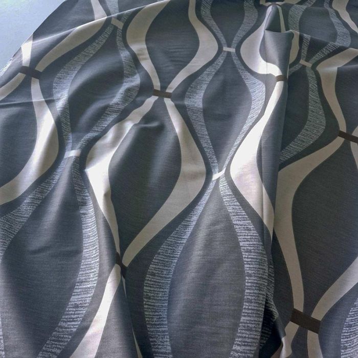 Постільна білизна Сіра хвиля Сатин MERISET - Сімейний на резинці