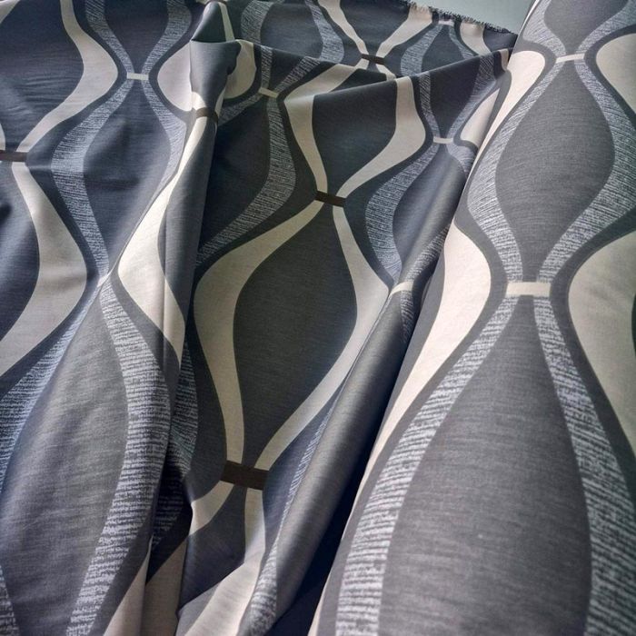 Постільна білизна Сіра хвиля Сатин MERISET - Сімейний на резинці