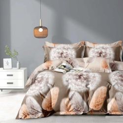 Постільна білизна Ніжна кульбабка Сатин MERISET - Сімейний на резинці