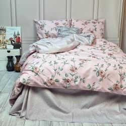 Постільна білизна Розарій Сатин MERISET - Сімейний на резинці