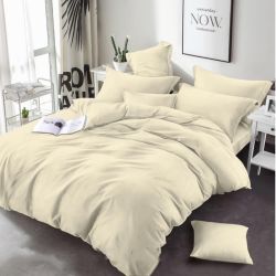 Постільна білизна Молочна однотонна Бязь MERISET - Сімейний на резинці