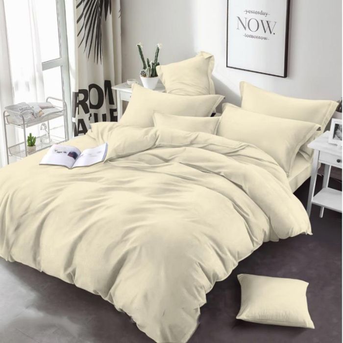 Постільна білизна Молочна однотонна Бязь MERISET - Сімейний на резинці