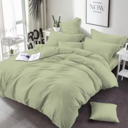 Постільна білизна Світлий хакі однотонна Бязь MERISET - Сімейний на резинці