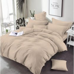 Постільна білизна Бежева однотонна Бязь MERISET - Сімейний на резинці
