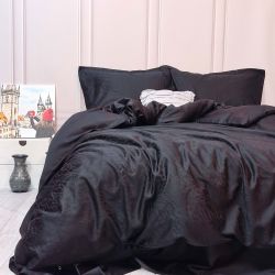 Постільна білизна Жакард BLACK ELEGANT сатин MERISET - Сімейний на резинці