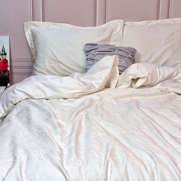 Постільна білизна Жакард IVORY ELEGANT сатин MERISET - Сімейний на резинці