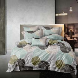 Постільна білизна Сатин Бульбашки MERISET - Сімейний на резинці