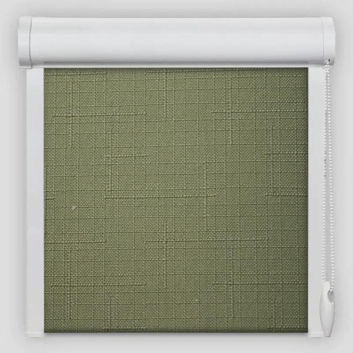 Рулонна штора Льон закритого типу Темно-зелений
