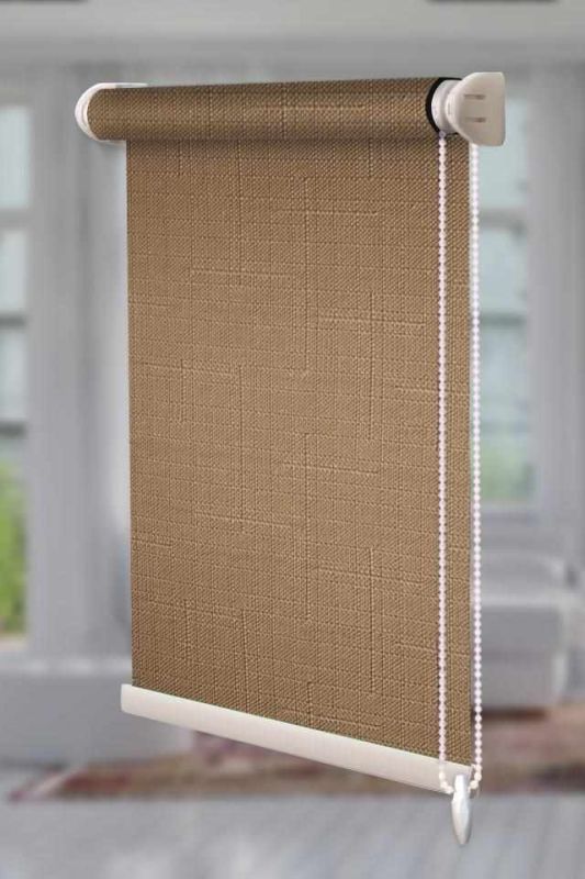 Рулонна штора Льон відкритого типу Коричневий (Len-RSS-01-4567)