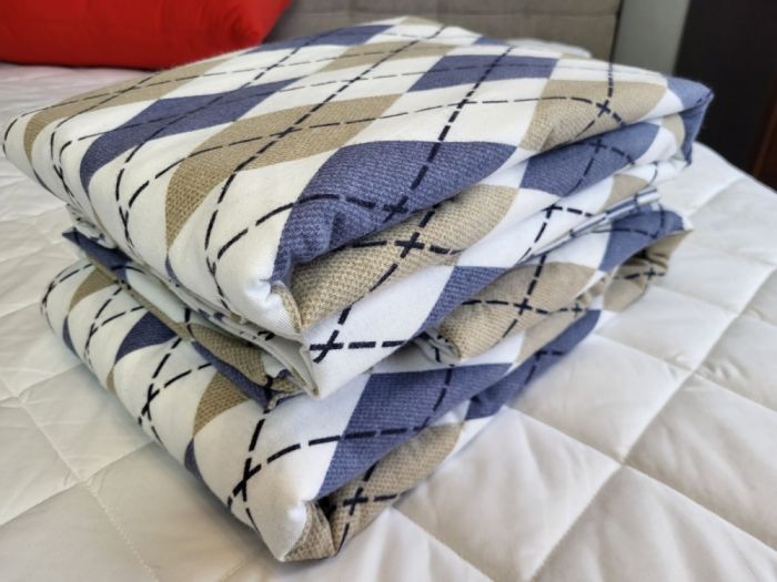 Ромб синій, Turkish flannel (Полуторний)