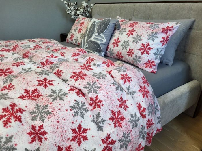 Сніжинка сіра/сіра гавань, Turkish flannel (Полуторний)