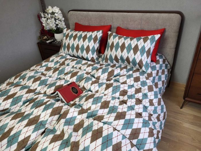 Ромб зелений, Turkish flannel (Полуторний)