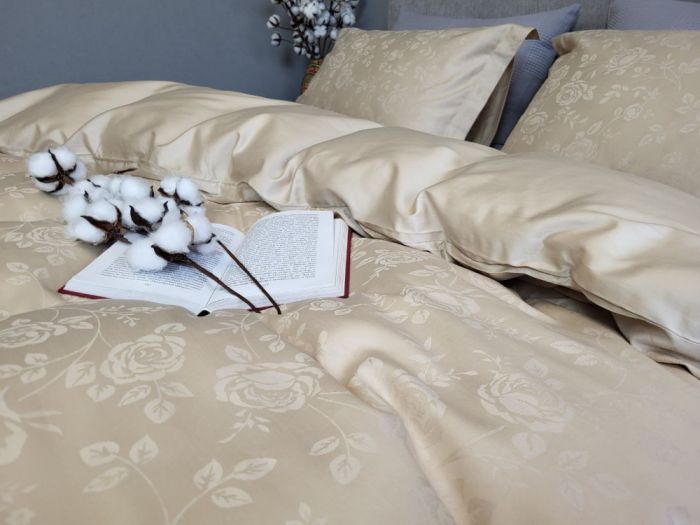 Сатин JACQUARD, ROSE BEIGE нав. 50*70см (Євро)