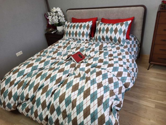 Ромб зелений, Turkish flannel (Полуторний)