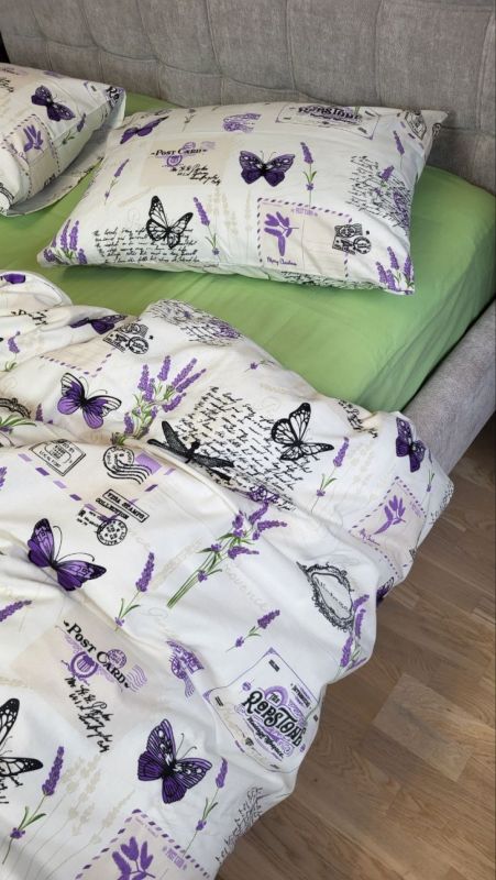 Листівка/салатовий, Turkish flannel (Полуторний)