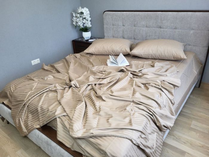 Stripe LUX BEIGE TONE 1/1см (Полуторний)