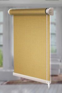 Рулонна штора Льон відкритого типу Світло-жовтий (Len-RSS-01-2597)