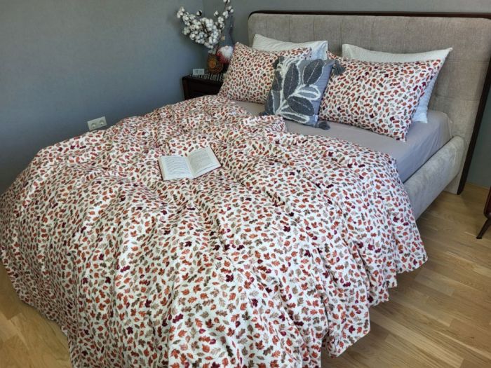 Багряна осінь/сірий мусон, Turkish flannel (Полуторний)