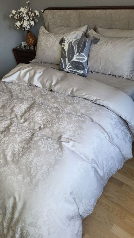 Сатин JACQUARD, TIARA GREY (Полуторний)