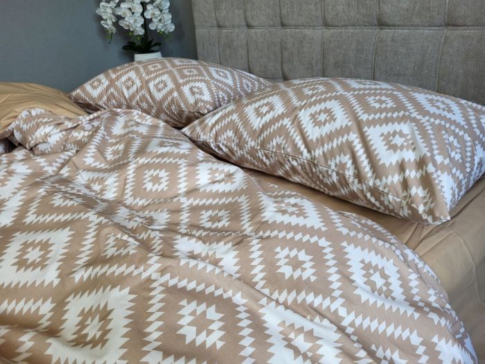 Орнамент беж, cotton (Полуторний)