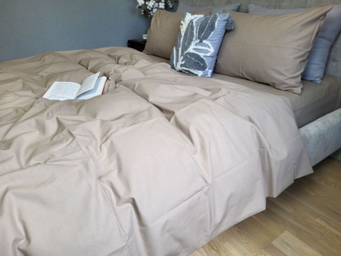 Бежевий, бязь PREMIUM (Полуторний)