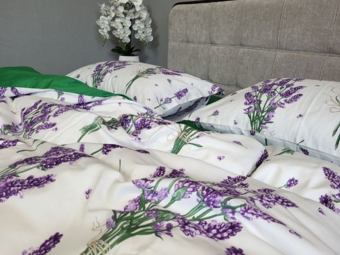 Сатин PREMIUM, LAVENDER GREEN підк. Цільн. (Полуторний)