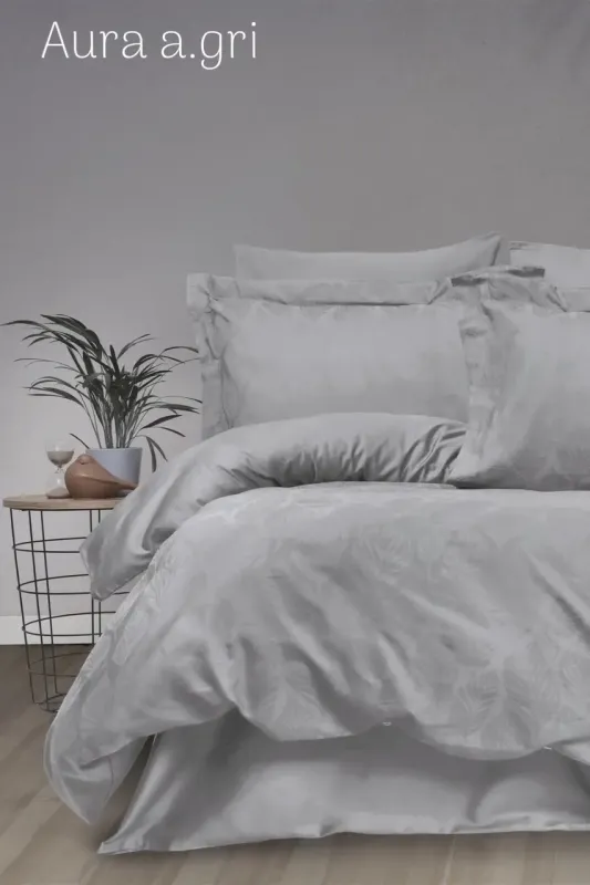 Двоспальний Євро комплект Tivo Home Aura Gri Жаккард