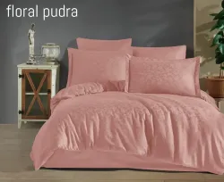 Двоспальний Євро комплект Tivo Home Floral Pudra Жаккард