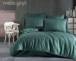 Двоспальний Євро комплект Tivo Home Metis Yesil Жаккард