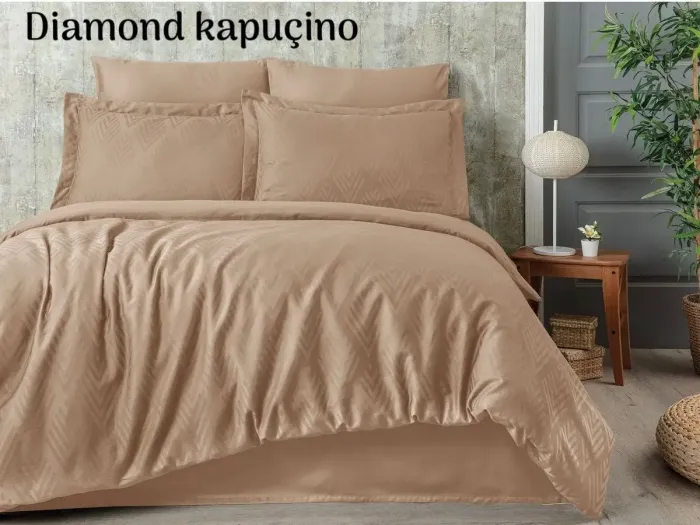 Двоспальний Євро комплект Tivo Home Diamond Capucino Жаккард