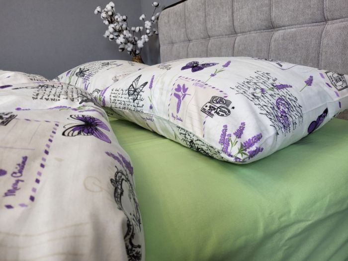 Листівка/салатовий, Turkish flannel (Полуторний)