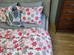 Сніжинка сіра/сірий, Turkish flannel (Полуторний)