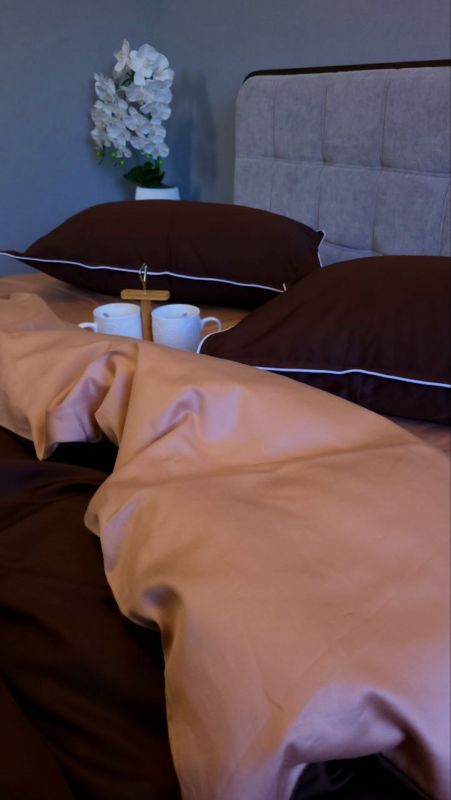 Сатин однотонний №154+№165, з кантом (Полуторний)