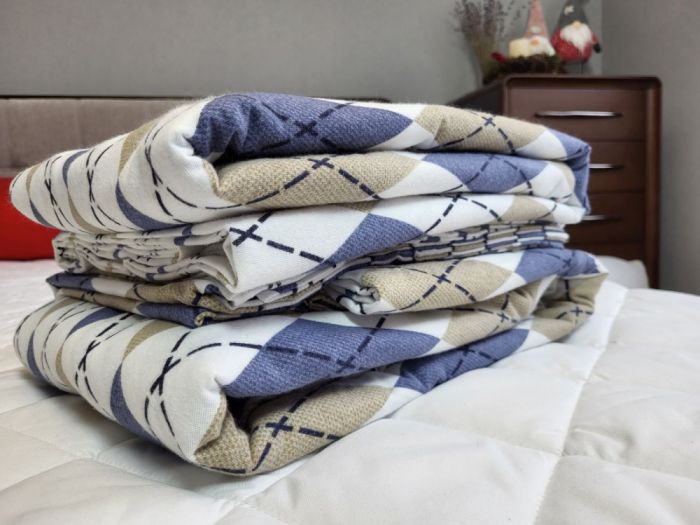 Ромб синій, Turkish flannel (Полуторний)