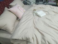 Stripe LUX LIGHT BEIGE 1/1см (Полуторний)