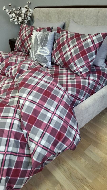 Крафт бордо, Turkish flannel (Полуторний)