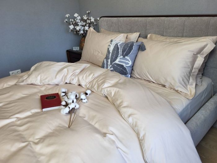 Сатин однотонний BEIGE, №0060 (Полуторний)