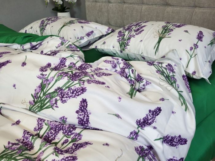 Сатин PREMIUM, LAVENDER GREEN підк. Цільн. (Полуторний)