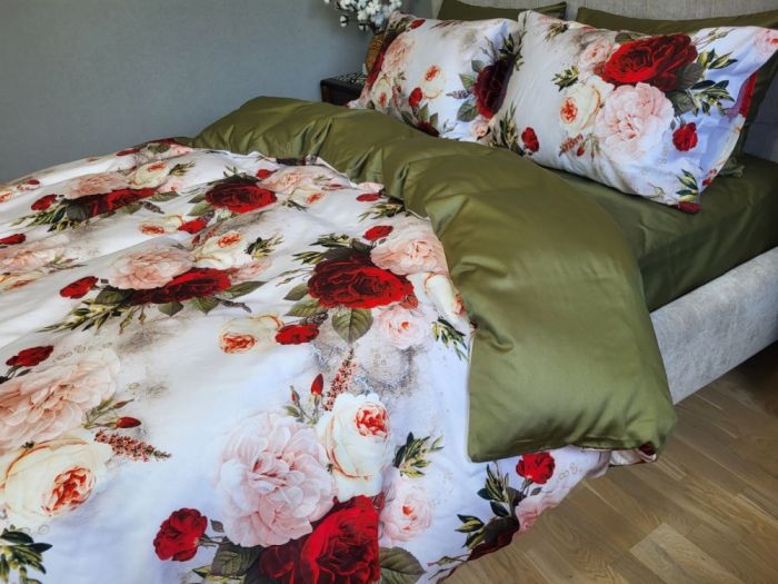 Сатин PREMIUM, ROSE (Полуторний)