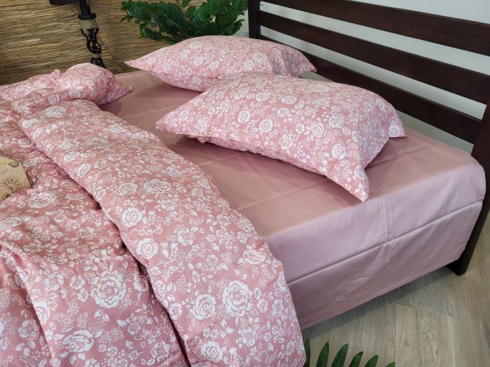 Сатин PREMIUM, MUSCAT ROSE підк. Цільн. (Полуторний)