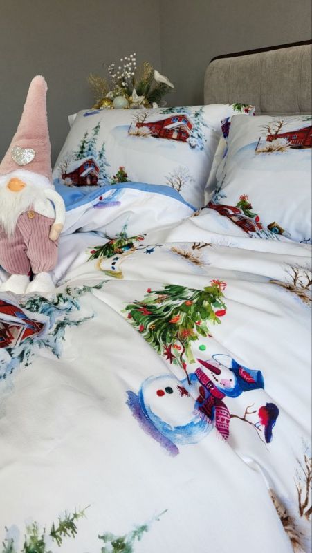 Сатин PREMIUM, NEW YEAR  підк. Цільн. (Полуторний)