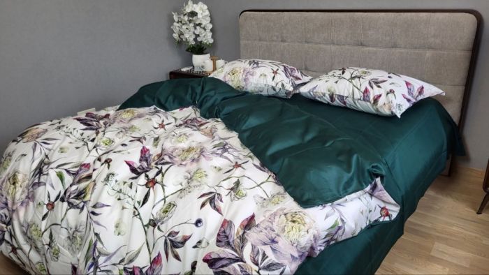 Сатин PREMIUM, PEONIES (Полуторний)