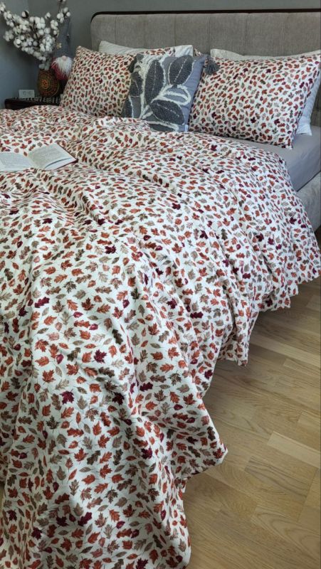 Багряна осінь/сірий мусон, Turkish flannel (Полуторний)