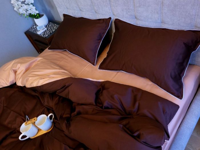 Сатин однотонний №154+№165, з кантом (Полуторний)