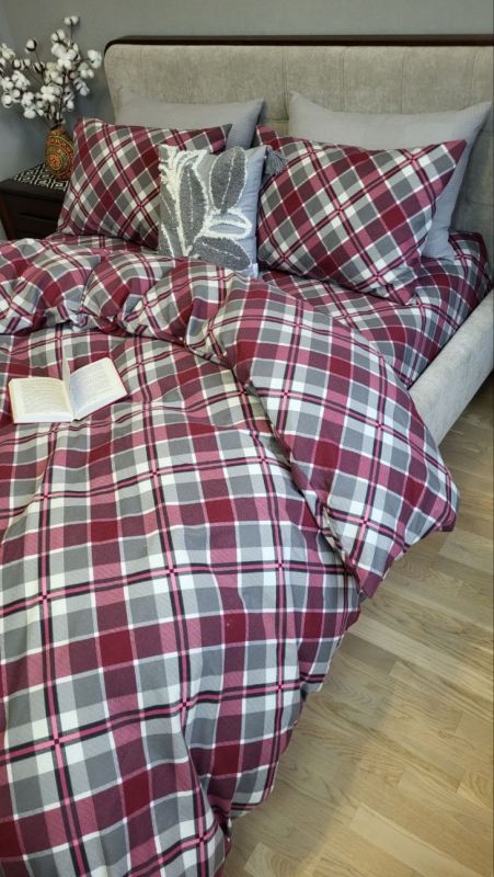 Крафт бордо, Turkish flannel (Полуторний)