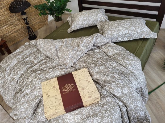 Сатин PREMIUM, MUSCAT OLIVE нав 50*70см, підк двуст. (Двоспальний)