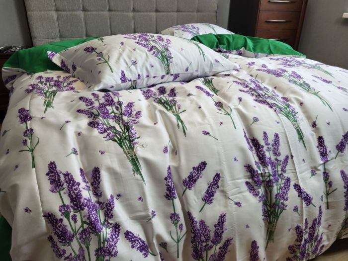 Сатин PREMIUM, LAVENDER GREEN підк. Цільн. (Полуторний)